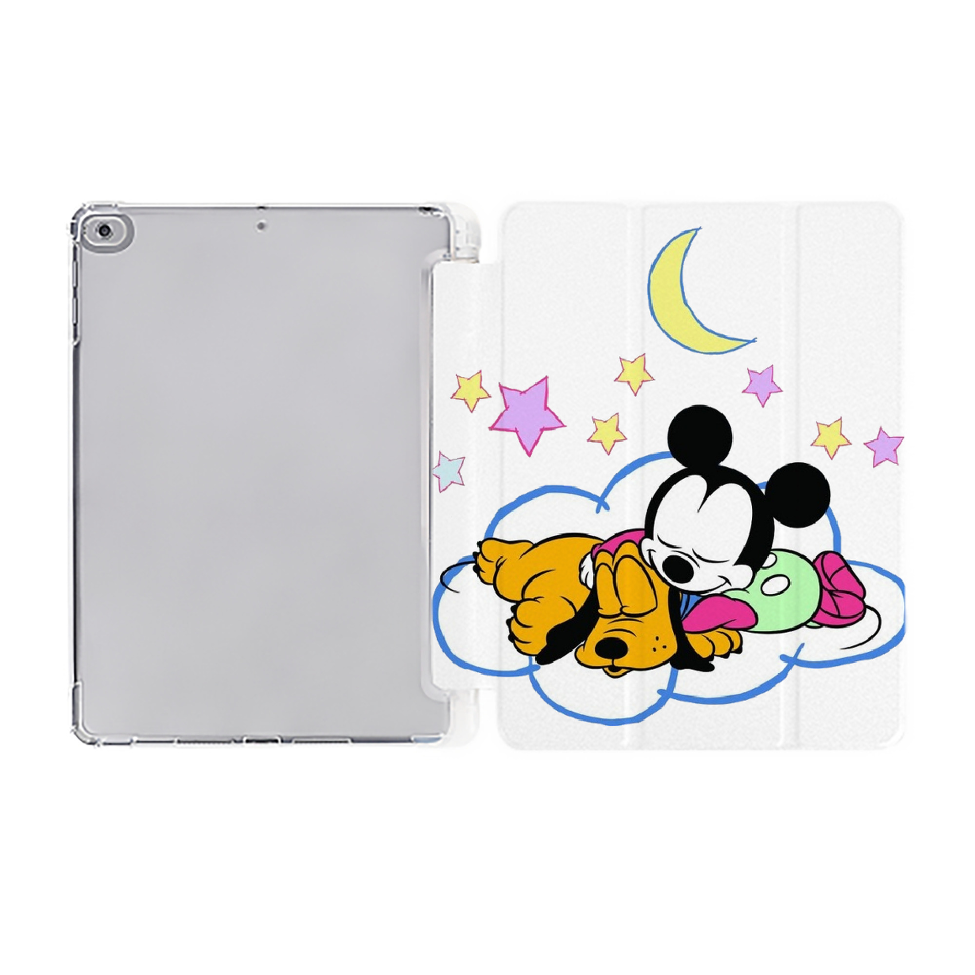 ミッキーマウス Mickey Mouse IPad ケース ペン収納付き 三つ折りスタンド PUレザー×シリコン 対応機種9.5/10.5/10.9インチ